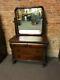 Late 19th Century Antique American Mahogany Empire Dresser With Mirror