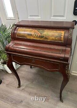 Late 19th Century Antique French Louis XV Bureau De Pete Roll-Top Writing Desk