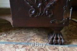 Late 19th Century Antique Intricately Carved Partners Desk