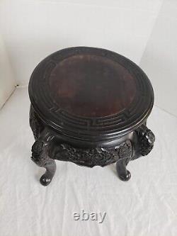 Late 19th Century Antique Japanese Meiji Period Carved Round Center Table 15 T