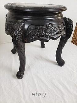 Late 19th Century Antique Japanese Meiji Period Carved Round Center Table 15 T