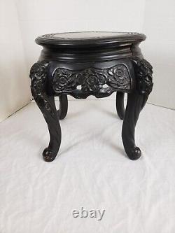 Late 19th Century Antique Japanese Meiji Period Carved Round Center Table 15 T