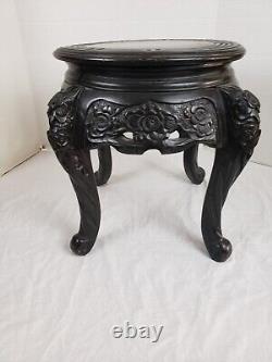 Late 19th Century Antique Japanese Meiji Period Carved Round Center Table 15 T