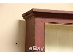 Late 19th Century Antique Primitive Rustic Red Painted Pine Cupboard (277535)