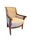 Late 19th Century Antique Rustic Belgian Linen Armchair