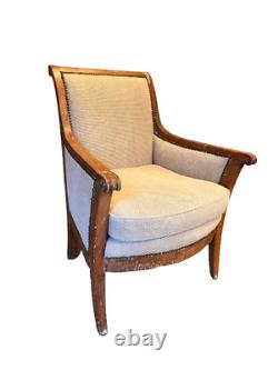 Late 19th Century Antique Rustic Belgian Linen Armchair