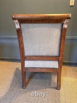 Late 19th Century Antique Rustic Belgian Linen Armchair