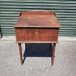 Late 19th Century Bible Box / Slant Top Desk on Legs with Key