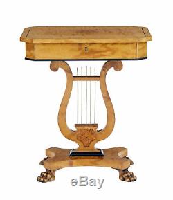 Late 19th Century Birch Lyre Form Occasional Table