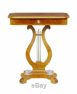 Late 19th Century Birch Lyre Form Side Table