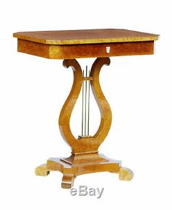 Late 19th Century Birch Lyre Form Side Table