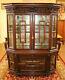 Late 19th Century Carved Oak Figural Display China Liquor Cabinet