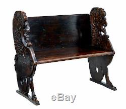 Late 19th Century Carved Pine Bench