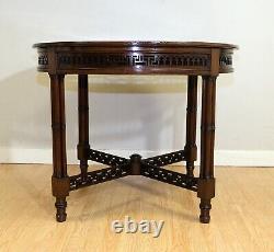 Late 19th Century Chippendale Style Round Occasional Table & Carved Stretchers