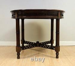 Late 19th Century Chippendale Style Round Occasional Table & Carved Stretchers