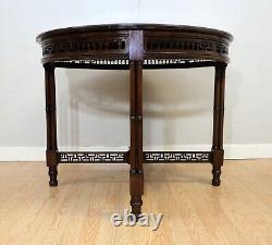 Late 19th Century Chippendale Style Round Occasional Table & Carved Stretchers