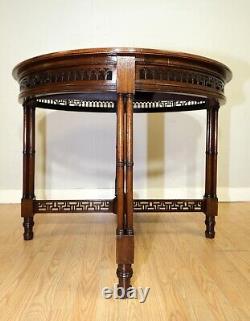 Late 19th Century Chippendale Style Round Occasional Table & Carved Stretchers