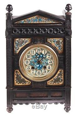 Late 19th Century Ebonised Aesthetic Movement Mantel Clock