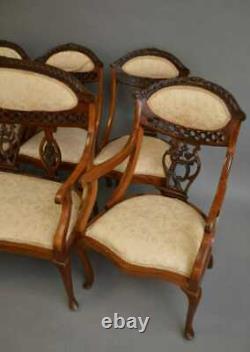 Late 19th Century English Mahogany Seating Set Set of 7