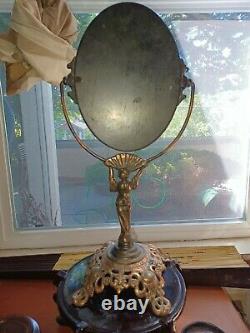 Late 19th Century French Brass Table Mirror