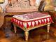 Late 19th Century French Carved Giltwood Foot Stool With Pink Velvet Uphostery