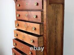 Late 19th Century French Cherrywood Semainier Tallboy Chest of Drawers