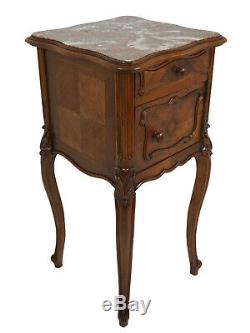 Late 19th Century French Louis XV Marble Top Pot Cabinet Nightstand