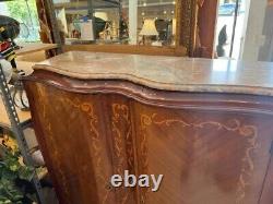 Late 19th Century French Louis XV Walnut Cupboard with Marble Top