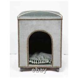 Late 19th Century French Louis XVI Style Velvet-Upholstered Niche De Chien Dog B