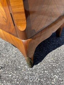 Late 19th Century French Walnut 4 Door Vitrine / Cabinet Marble Top