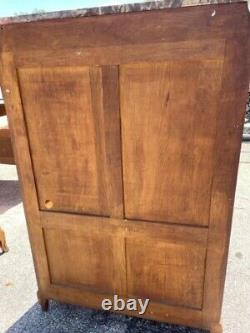 Late 19th Century French Walnut 4 Door Vitrine / Cabinet Marble Top