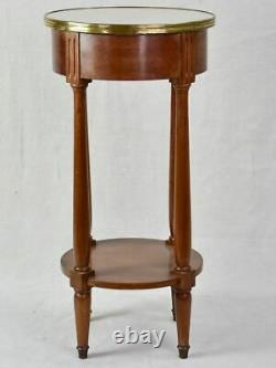 Late 19th Century French round side table with marble top 28 x 13¾