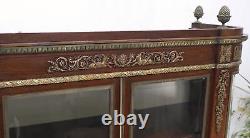 Late 19th Century Gilt Bronze Mounted Ormolu Vitrine Cubboard Curved Glass