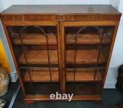 Late 19th Century Glazed Mahogany Adjustable Shelved Bookcase