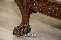 Late 19th Century Ornately Carved Oak Settee 88468