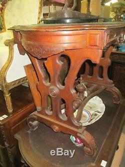 Late 19th Century Renaissance Revival Victorian Walnut Library Table