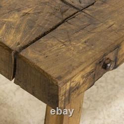 Late 19th Century Rustic Industrial Antique Slab Wood Coffee Table