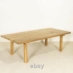 Late 19th Century Rustic Thick Plank Wood Coffee Table from Hungary