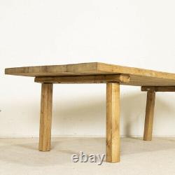 Late 19th Century Rustic Thick Plank Wood Coffee Table from Hungary