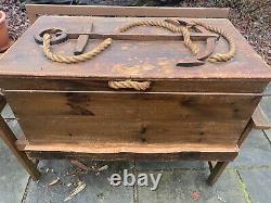 Late 19th Century Sailors Sea Chest Trunk Rope Work
