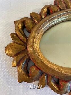 Late 19th Century Small Oval Italian Giltwood Mirror