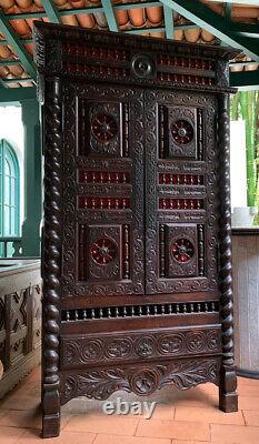 Late 19th Century Spanish Colonial Armoire Cabinet Cupboard