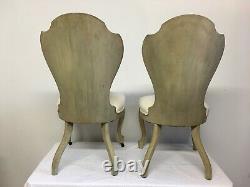Late 19th Century Swedish Biedermeier Wood and Linen Chairs- A Pair