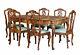 Late 19th Century Swedish Burr Walnut Dining Table And 6 Chairs