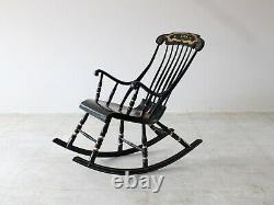 Late 19th Century Swedish Hand-Painted'Gungstol' Rocking Chair