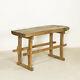 Late 19th Century Vintage Work Table Slab Wood Console Table With Trestle Base