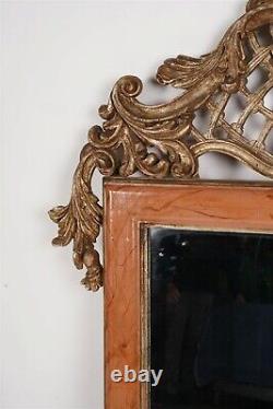 Late 19th/Early 20th Century Italian Rococo Carved Giltwood & Faux Marble Mirror