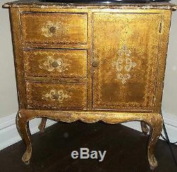 Late 19th c. Early 20th. C Italian Gold Chest Dresser Commode Table