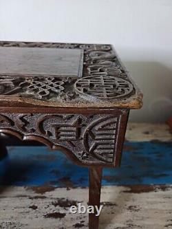 Late 19th century Chinese scribe travelling foldable hardwood table