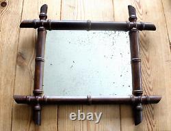 Late 19th century French faux bamboo distressed mirror